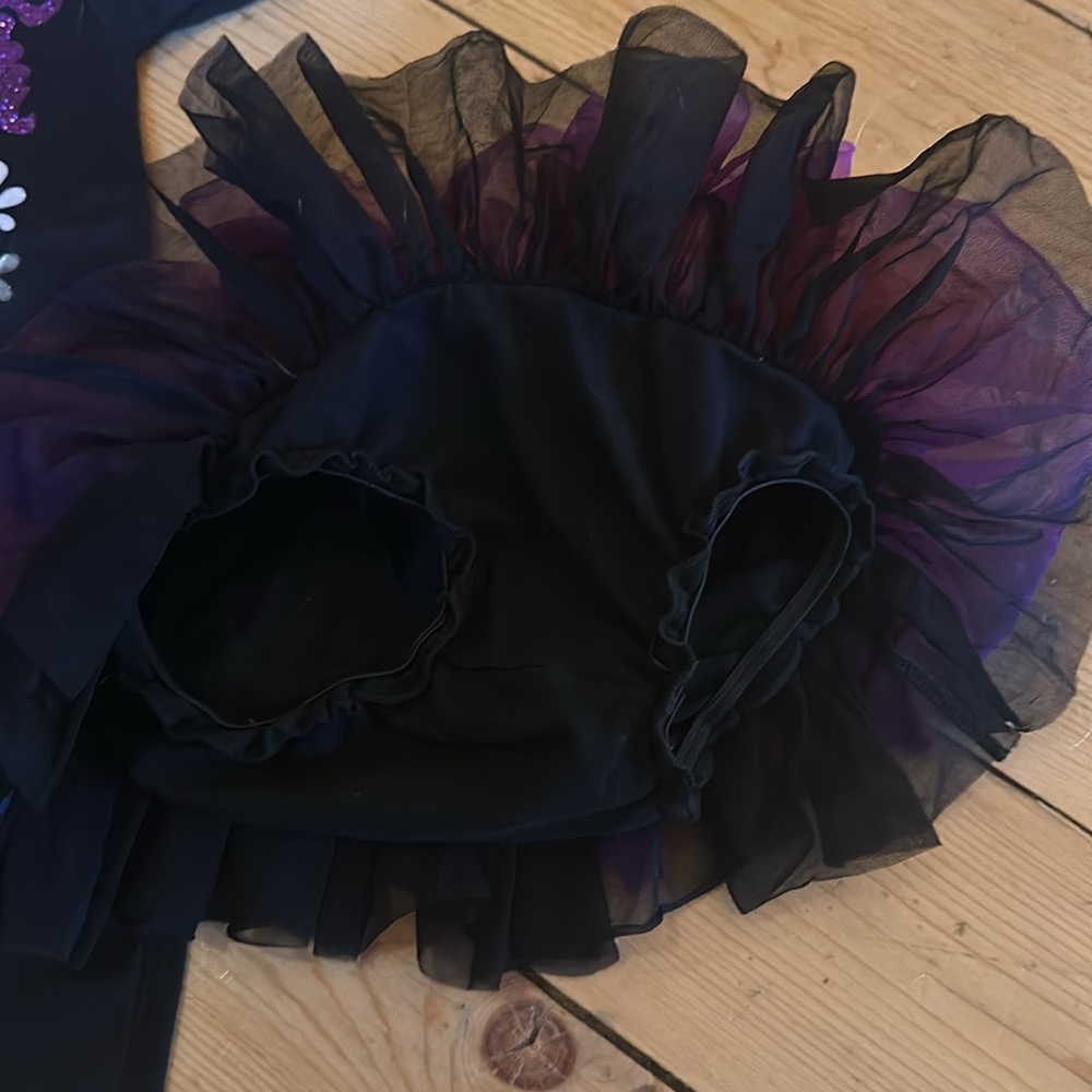 Kids Black Hocus Pocus Matching Set with Orange & Purple Tutu - Picture 5 of 13